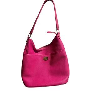 Tommy Hilfiger Pink Leather Shoulder Bag pebbled nwot 10.5 x 9 inches